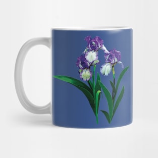 Irises - Three Purple and White Irises Mug